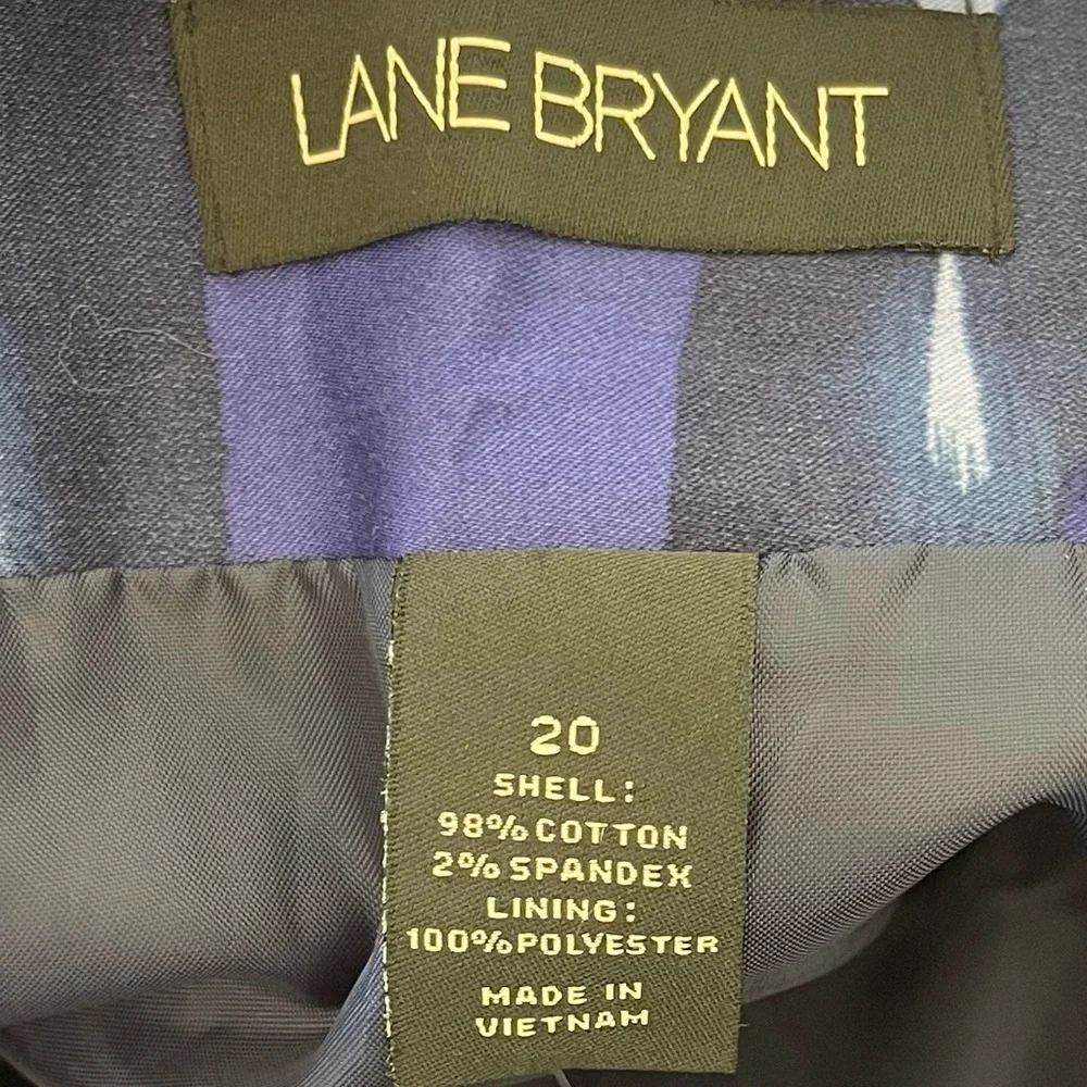 Lane Bryant Pleated Skirt Women's Plus Size 20 Blue Purple Back Zip Lined NWT